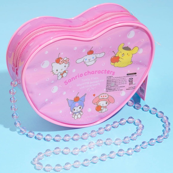 NEW Hello Kitty Sanrio Characters Fruit Soda Makeup Set Shoulder Cosmetic Bag - Picture 5 of 9